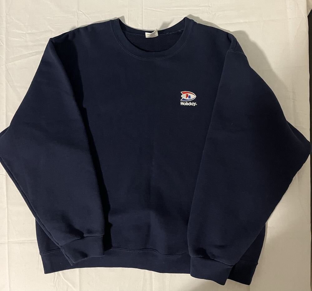Vtg Holiday Gas Jerzee Mens Embroidered Pullover Crewneck Sweatshirt Size Large